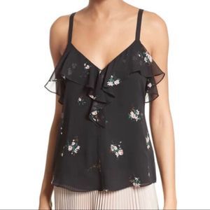 A.L.C. Ari Ruffle Silk Tank in BlackPink, Size 6